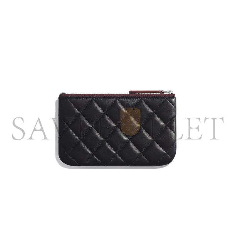 CHANEL CLASSIC MINI CLUTCH LAMBSKIN SILVER HARDWARE A82365 (15*9.5*1cm)